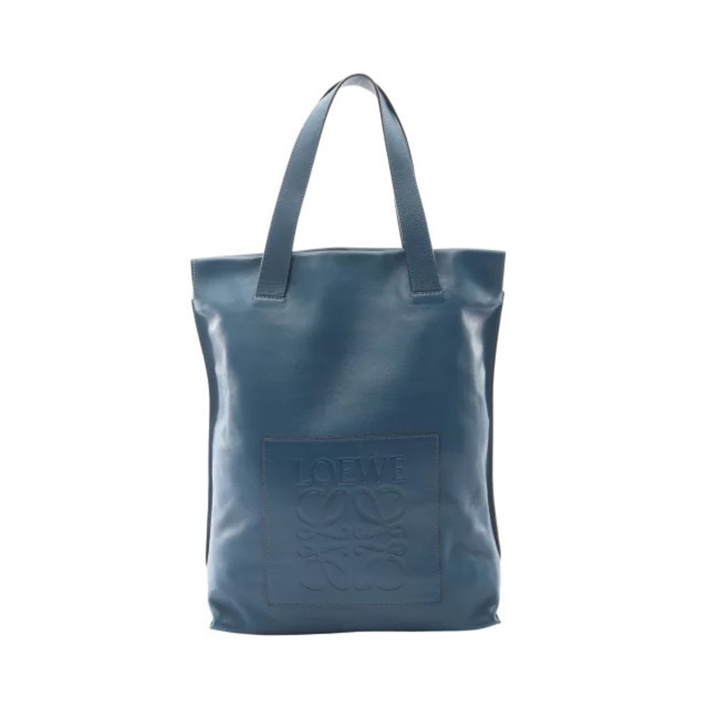 Loewe Anagram Shopper Tote Bag Leather Blue